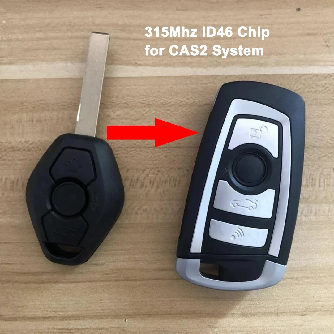 315MHZ ID46 Chip for BMW CAS2 325 330 318 525 530 540 E38 E39 E46 M5 X3 X5 with Key Blade 3 Buttons Car Flip Remote Key FOB