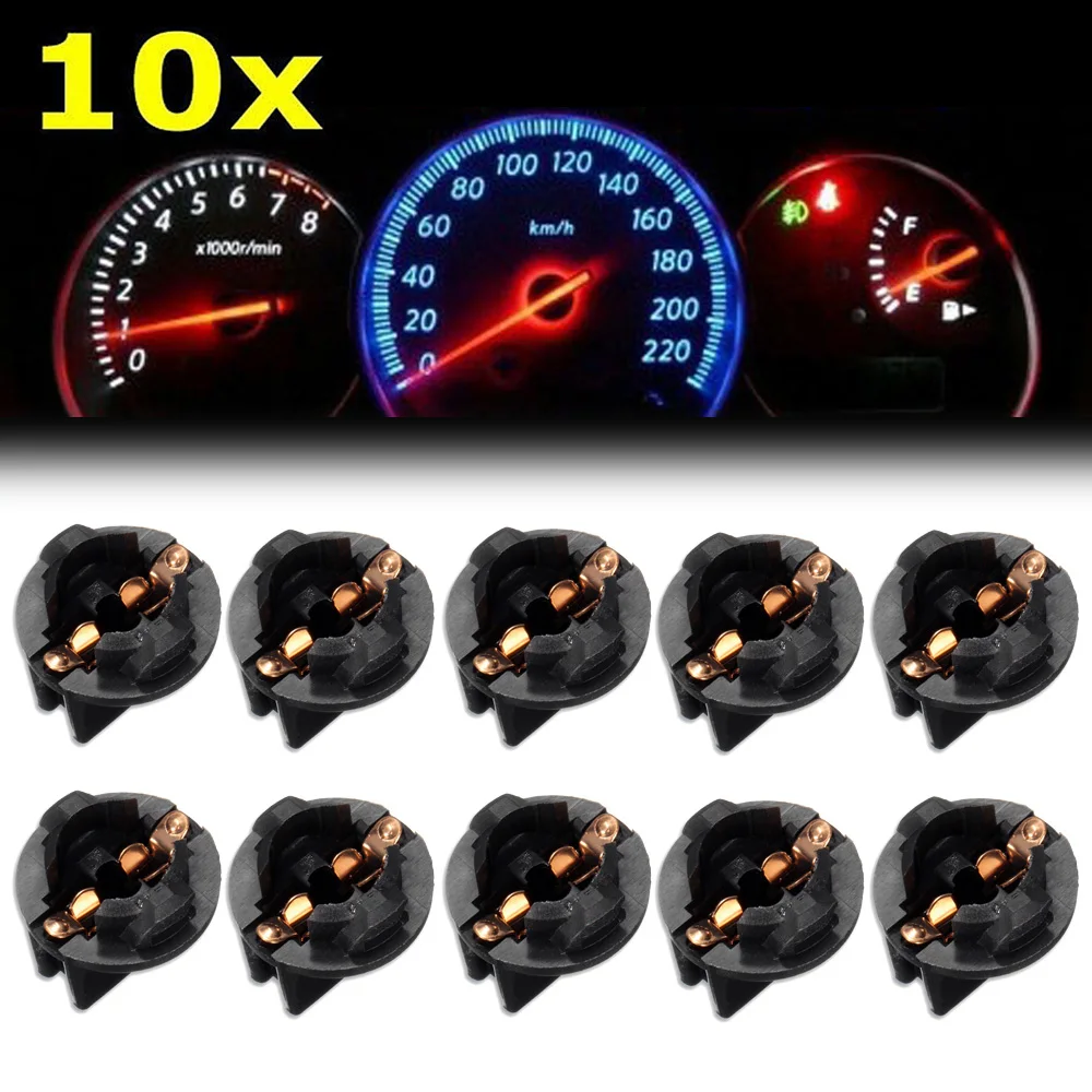 

10pcs T10 W5W 194 Bulbs Holder Wedge Instrument Dash Light Base Twist Socket Lock Instrument Panel Cluster Replacement Socket