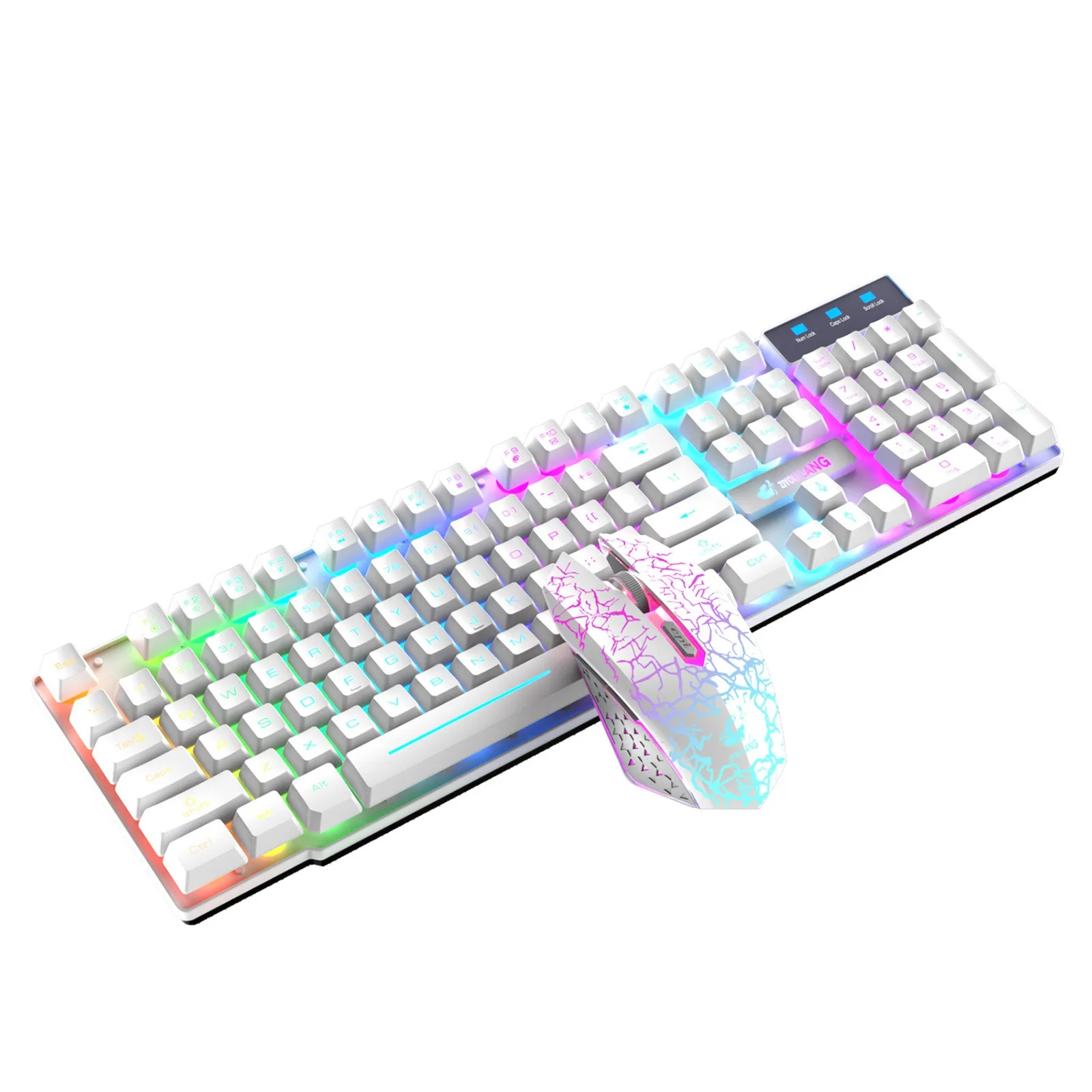 Wireless Gaming Keyboard Gaming Mouse Set Rainbow LED Backlit Mouse Gamer Rechargeable Keyboard for Laptop PC Computer Games 10