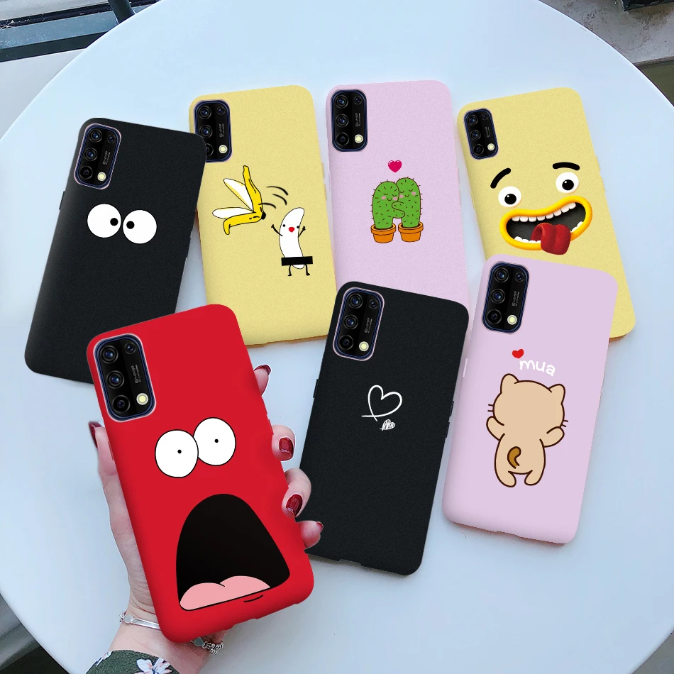 for OPPO Realme 7 7 Pro Case Funda Cute Painted Matte Soft Silicone Back Phone Cover for Oppo Realme 7 Pro RMX2170 Realme7 Case