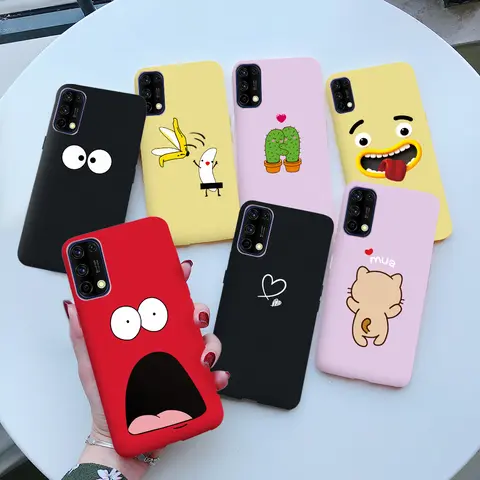 for OPPO Realme 7 7 Pro Case Funda Cute Painted Matte Soft Silicone Back Phone Cover for Oppo Realme 7 Pro RMX2170 Realme7 Case