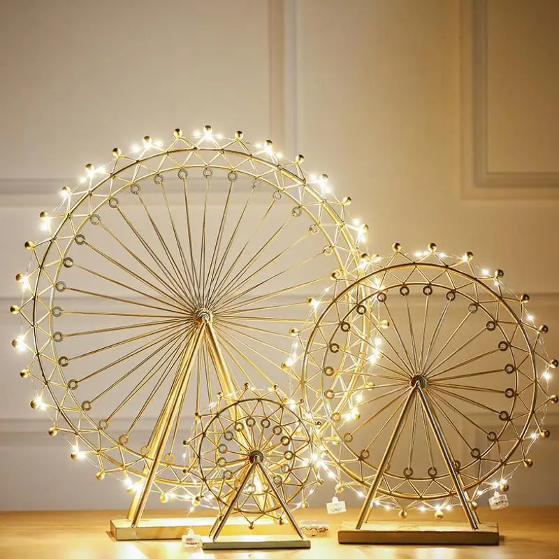 Room Decor Light Luxury Ferris Wheel Furnishing Piece Rotating Creative Jewelry Shop Decoration Props  Broadcast Keyword Home