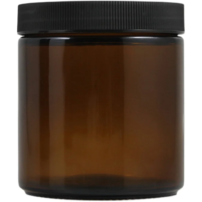 Wholesale 250/500/1000g Empty Makeup Container Brown Glass Jar  With Aluminum Cover Cream Jar Cosmetic Containers