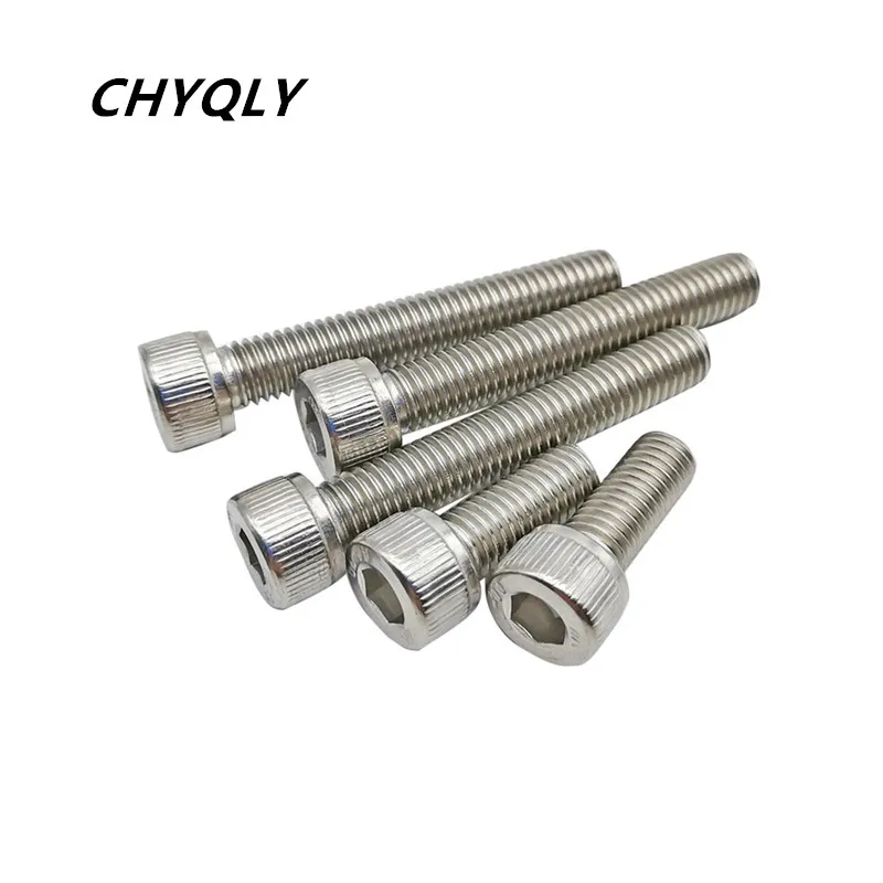 

5pcs 304 Stainless Steel M8*10/12/14/16/18-22/25/30-150mm Hexagonal Socket Head Cap Bolts Metric Thread Hex Socket Screw