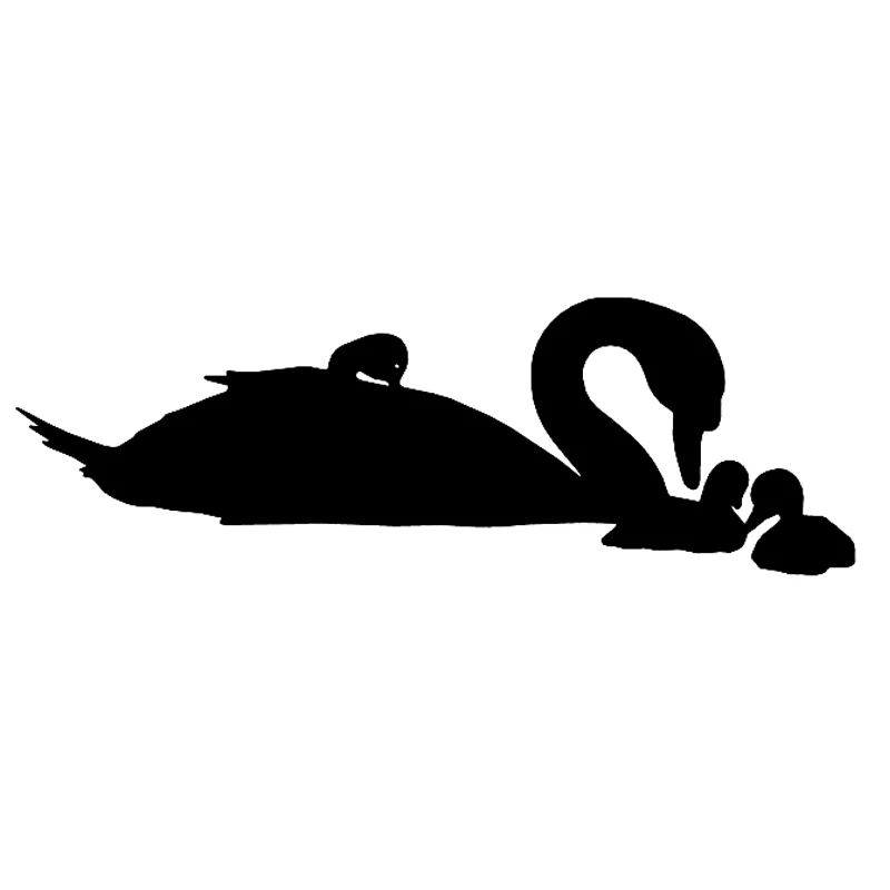 10.7*3.5cm Swan and Swanlings Family - Car Laptop Bumper Window Vinyl Decal Sticker Warm And Romantic Decor Decals