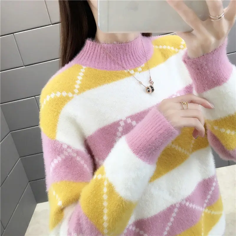 Vy1067 2020 spring autumn winter new women fashion casual warm nice Sweater woman female OL oversized sweater  turtleneck