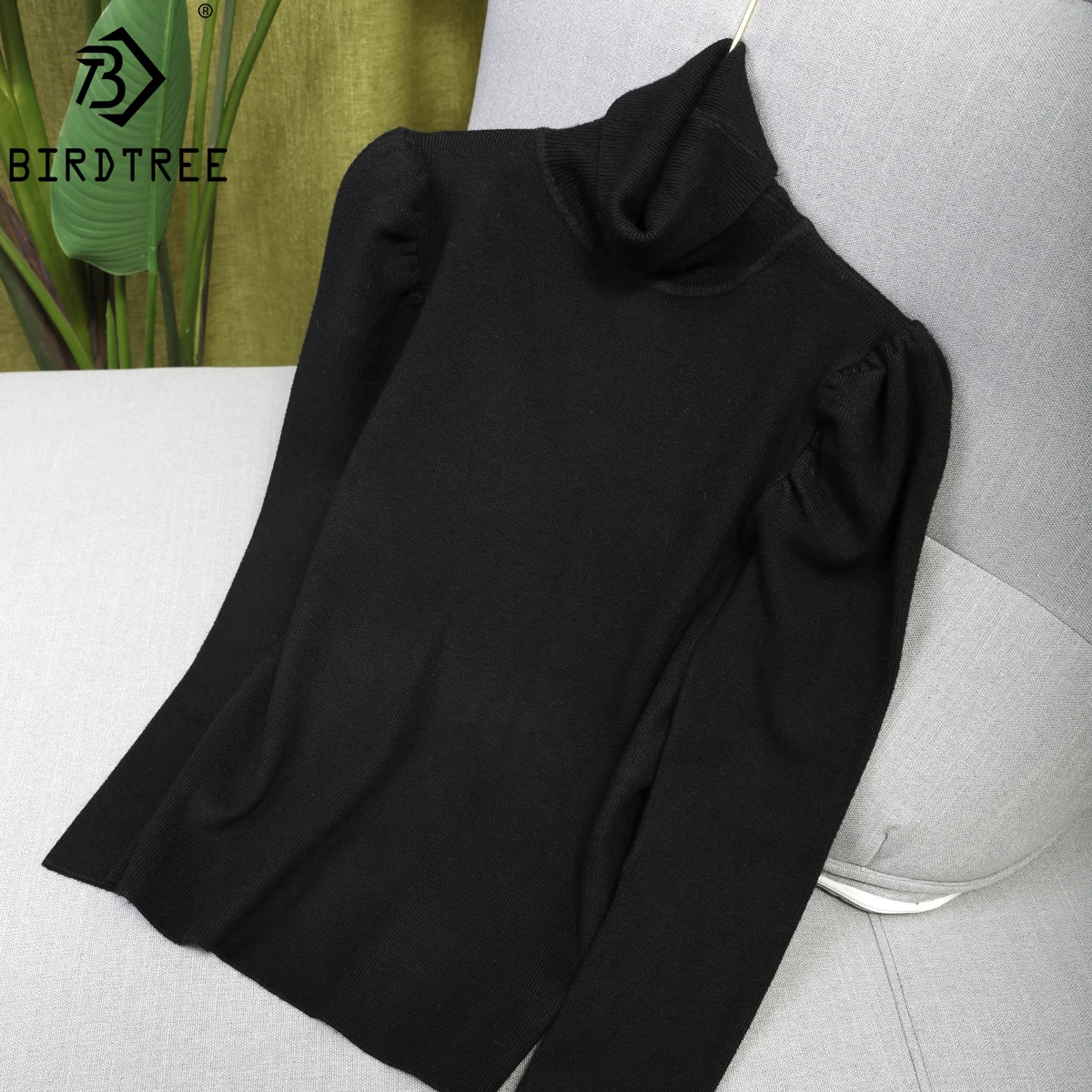 Maglioni dolcevita Basic manica a sbuffo autunno inverno top donna maglione sottile maglione lavorato a maglia maglione morbido Pullover caldo