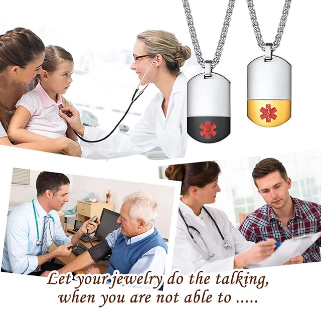 Stainless steel medical alert necklace store