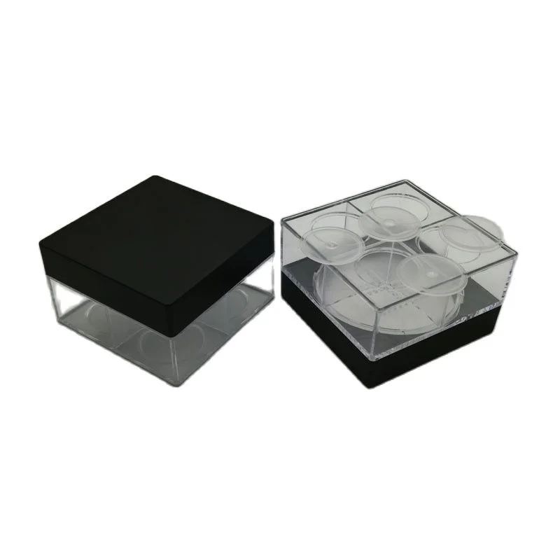 12G 20pcs/lot Plastic 4 grids Cosmetic Loose Powder Container DIY Makeup Powder Refillable Box, Square Loose Powder Case