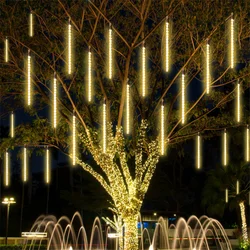 Led chuva de meteoros 30cm/50cm luzes da corda de natal ao ar livre guirlanda à prova dwaterproof água luzes de fadas para jardim rua decoração do feriado