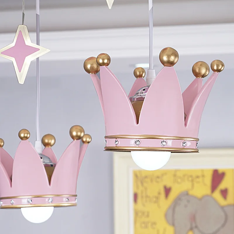 Crown home decoration salon kids bedroom decor led lights for room chandeliers ceiling dining room indoor chandelier lighting