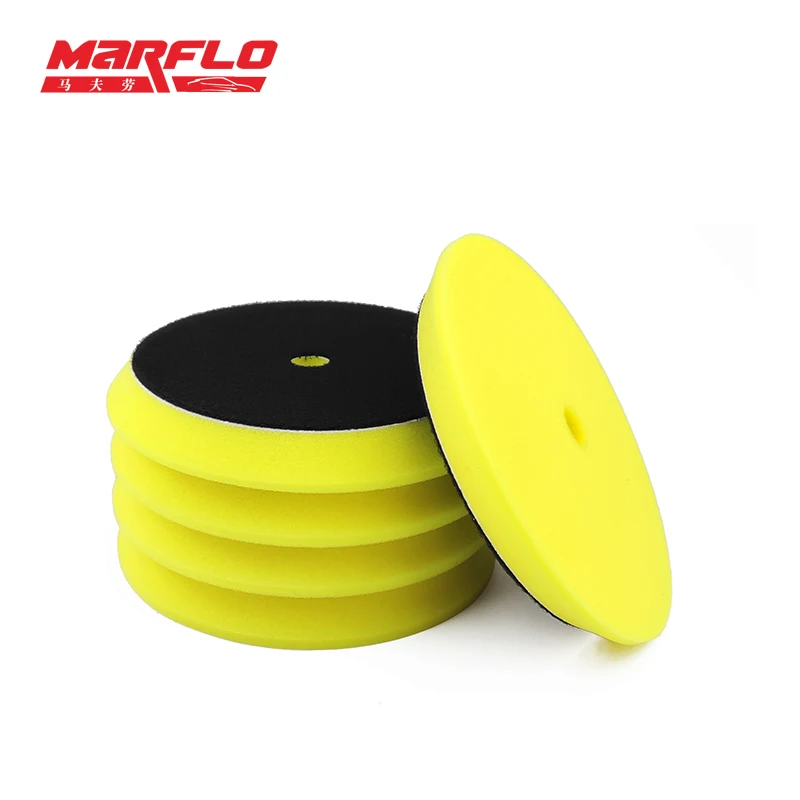 150mm Sponge Pads Car Buffing Waxing Disc Kit Medium Self-Adhesive 5Pcs/Pack Foam Drill Polisher Pads Power Tool Accessories