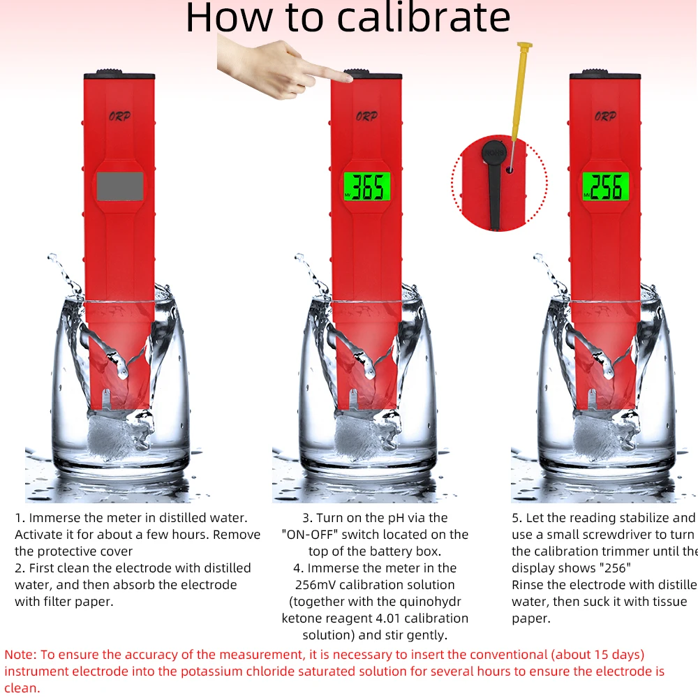 Digital PH Merer Pen-type ORP Meter ORP Tester Water/ mV Meter/ Oxidation Reduction Potential Tester