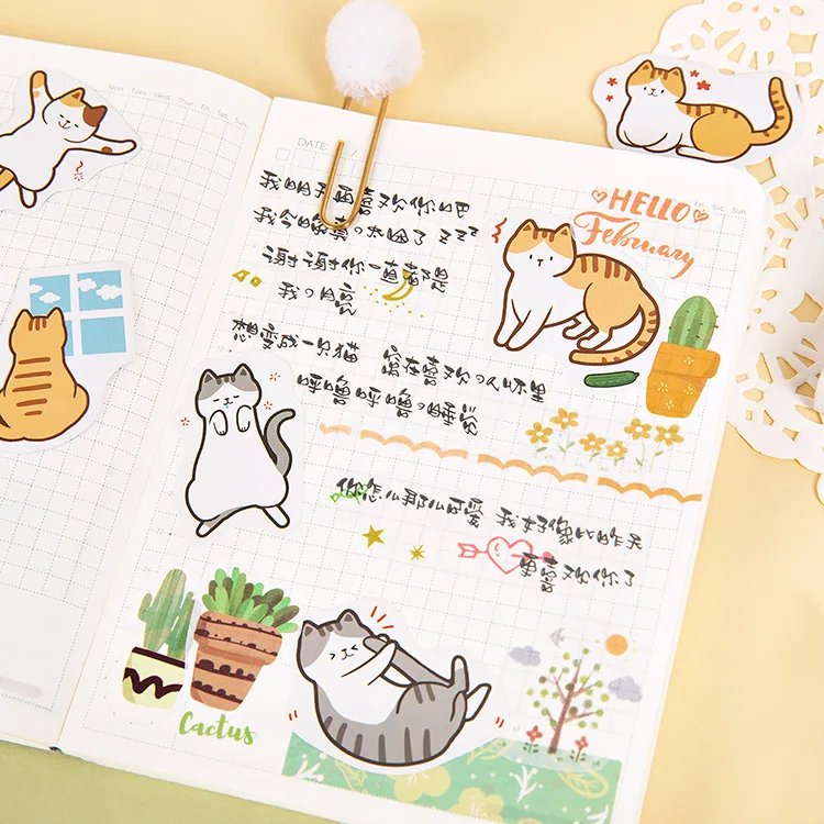 Mohamm Cat and Dog Series Kawaii Cute Sticker Custom Stickers Diary Stationery Flakes Scrapbook DIY Decorative Stickers