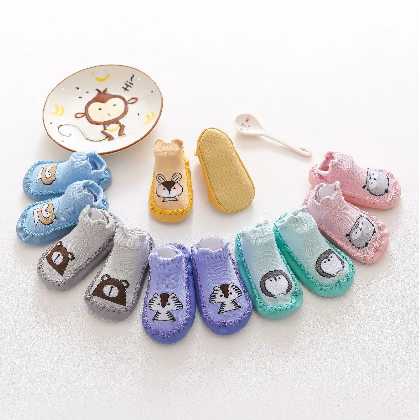 NEW Neonatal Rubber Sole Socks Infant Girls Baby Boys Shoes Spring And Autumn Baby Landing Socks Non-Slip Soft Socks