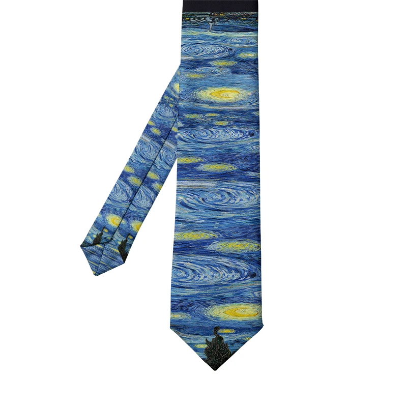 Fashion Van Gogh Oil Painting Accessories Necktie Men's Women's General High Quality Popular Men's Ties Suit Business Wedding