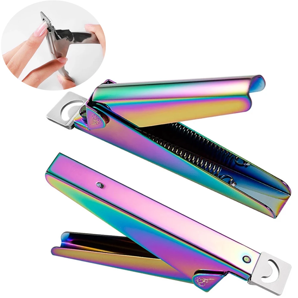 Professional U-shaped Nail Clippers Straight Edge Acrylic Nail Clipper Tips Manicure Cutter Guillotine Cut False Nails Tools