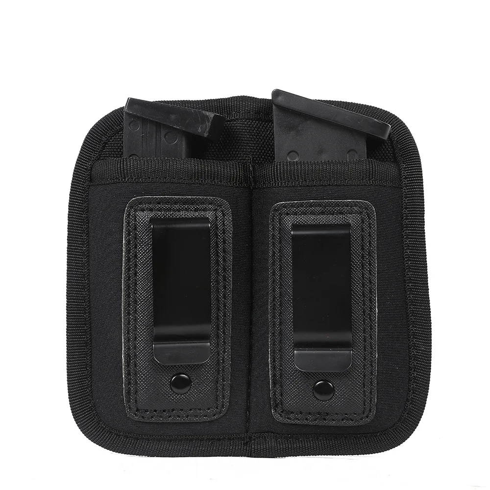 

Concealed Carry Tactical Double Magazine Pouch 9mm Glock 17 19 Beretta M9 Sig G2C Gun Mag Holder IWB Belt Clip Waist Holster