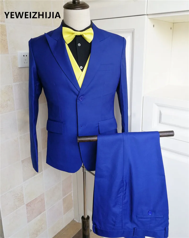 

New men's wedding party LAPEL SUIT bridegroom best man tuxedo performance suit jacket pants vest three piece set