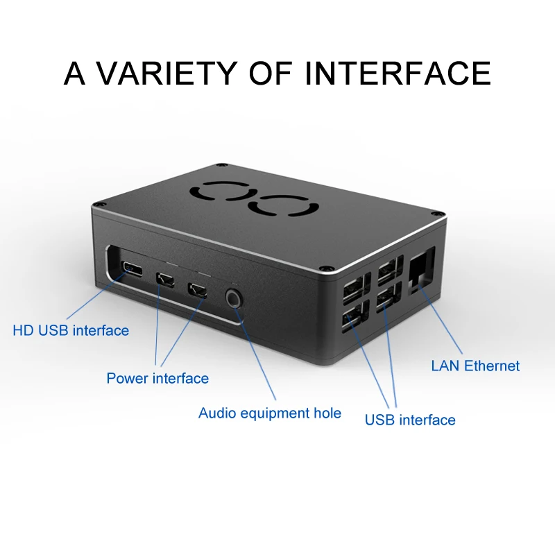 Raspberry Pi 4 Model B Variety of Interfaces Case Dual Fans Designed Shell for Raspberry Pi 4B