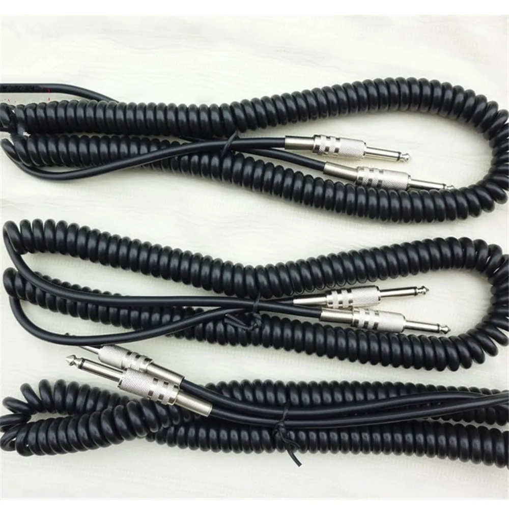 1 Stück schwarzes, dehnbares, skalierbares 5M E-Gitarren-Verstärker-Audiokabel, Gitarrenpedalkabel, Gitarrenzubehörteile – Detail 2