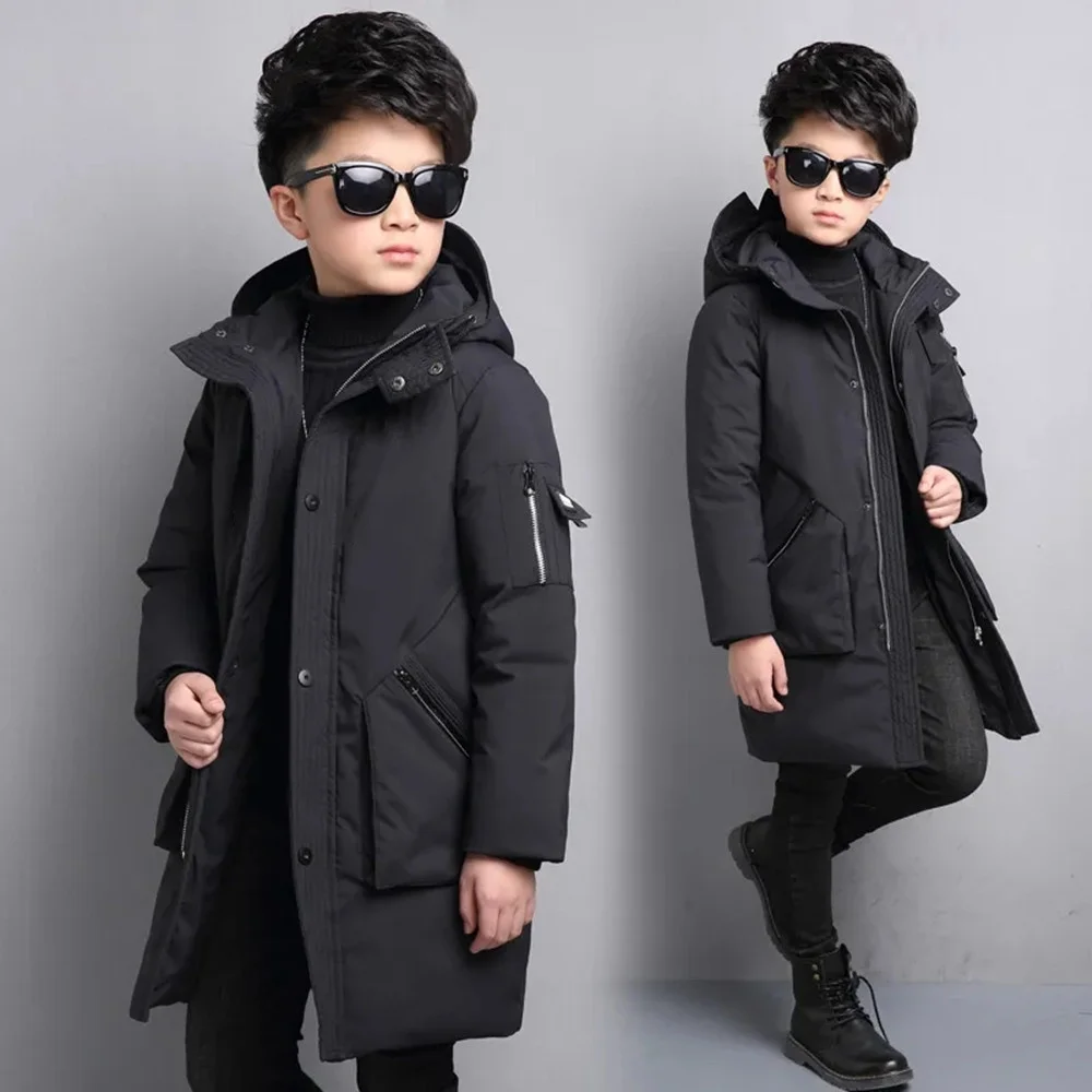 -30 degree children\'s parka winter jackets kids clothing 2024 big boys warm down cotton-padded coat thickening outerwear clothes