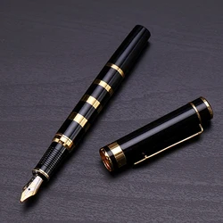 metal Portable Trim OFFICE BLACK GOLDEN 0.5MM 1.0MM gift Fountain Pen