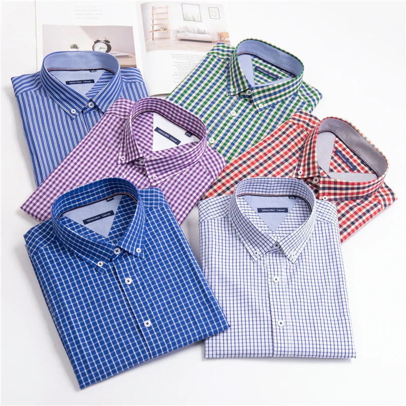 6XL 7XL 8XL 9XL 10XL Men’s Summer Fashion Striped Short Sleeve Shirt Classic Business Casual Brand Youth Loose Cotton Shirt