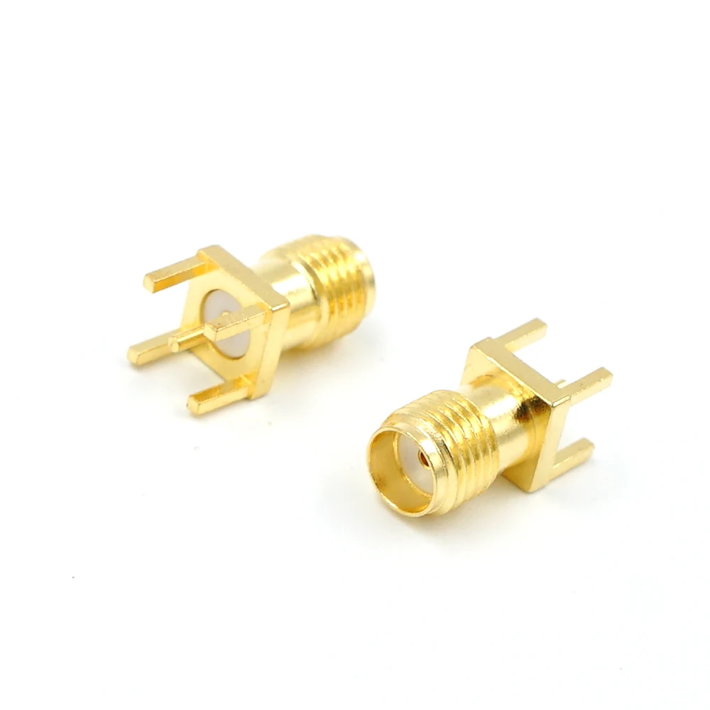 10Pcs SMA Female Jack Adapter Solder Edge PCB Straight Mount RF Copper Connector Plug Socket