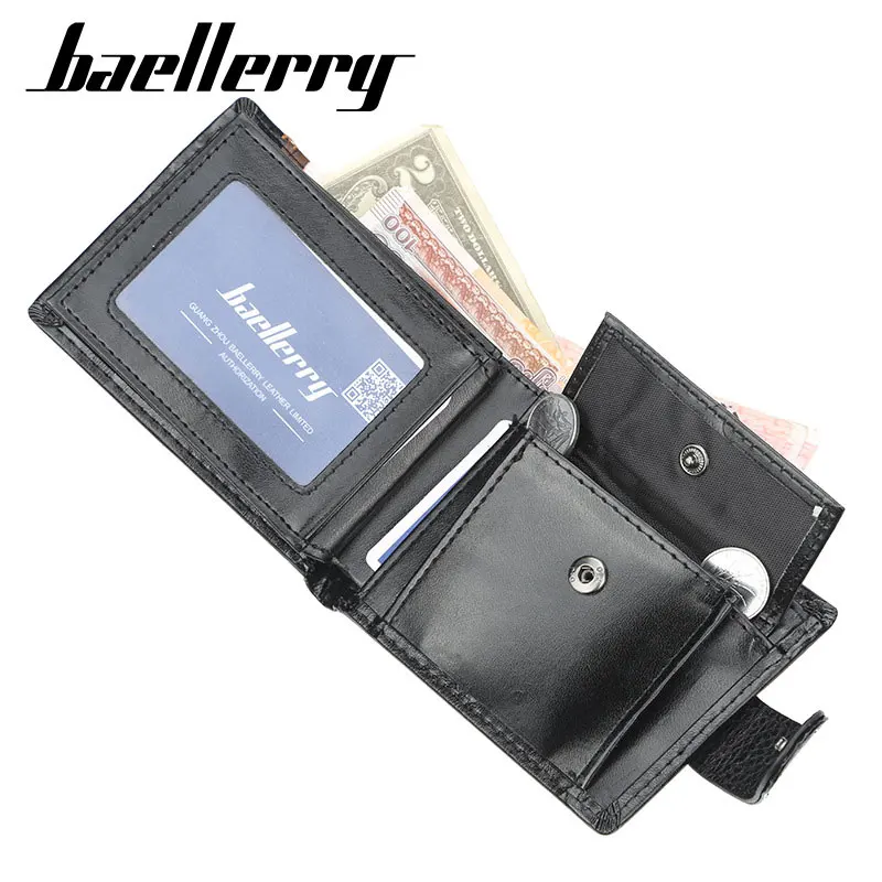 New Brand Trifold Wallet Men Clutch Money Bag Patchwork Leather Men Wallets Short Male Purse with Coin Pocket Card Holder