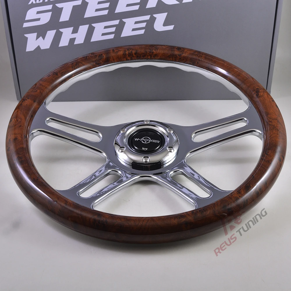 14'' 350mm ABS Wooden Look Universal Classic Style Car Race Sport Racing Steering Wheel