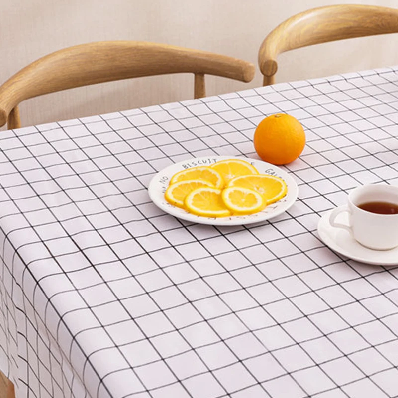 PVC Tablecloth Waterproof Oilproof Tablecloth Geometric Pattern for Living Room Home Decor Disposable Rectangle Table Cloth