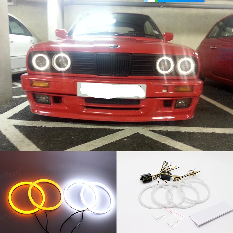 3 Years Warranty High Quality LED Angel Eyes Kit Cotton White Ring For BMW 3 Series E30 E36 M3 333i 325i 323i 316 1982-2000