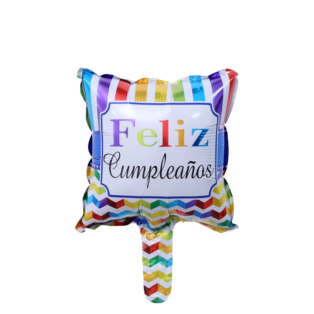 10pcs/lot 10inch 10inch Spanish Happy Birthday Feliz Cumpleanos Foil Balloons Mylar Air Golobs Birthday Party Decoration Globos