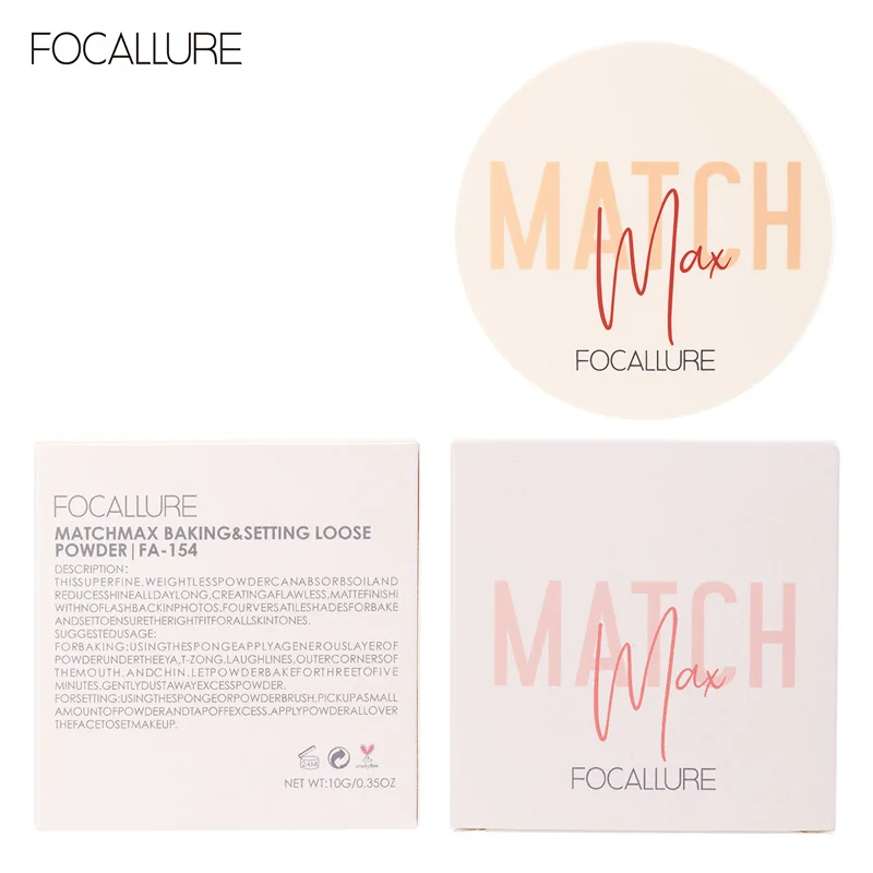 FOCALLURE 4 Colors Face Loose Powder Waterproof Matte Setting Finish Makeup Oil-control Professional Women’s Cosmetics Wholesale