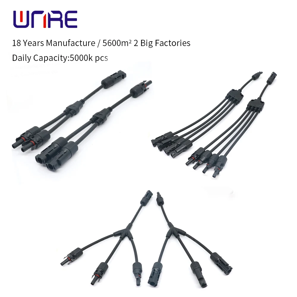 

2 To 1 Hot Selling PV Y Branch Type Adapter Connector With Solar Cable For Solar Pv System Solar 3 To 1 Or 4 To 1