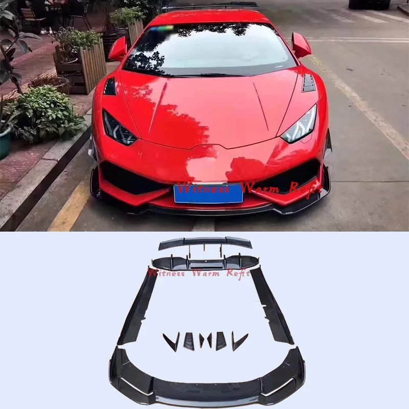 

Carbon fiber Front splitter Side skirts Side air vents Rear diffuser Rear spoiler For Lamborghini Huracan LP-610 LP580 body kit