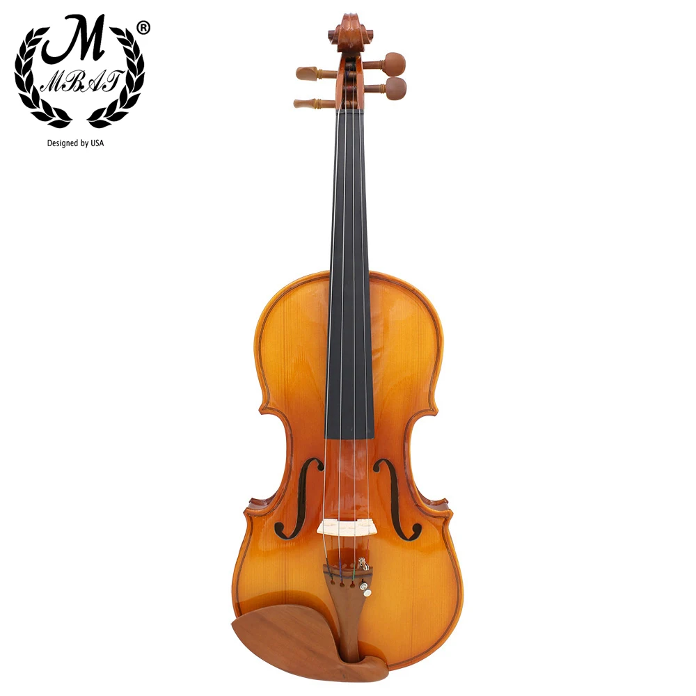 M MBAT Bright Spruce Violin 4/4 3/4 1/4 1/2 Natural Acoustic Fiddle Stringed Instrument With Bow PC Case Music Accessories Set