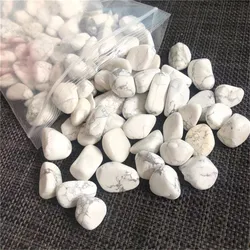 Natural quartz white howlite tumbled crystals healiing stones for garden decoration