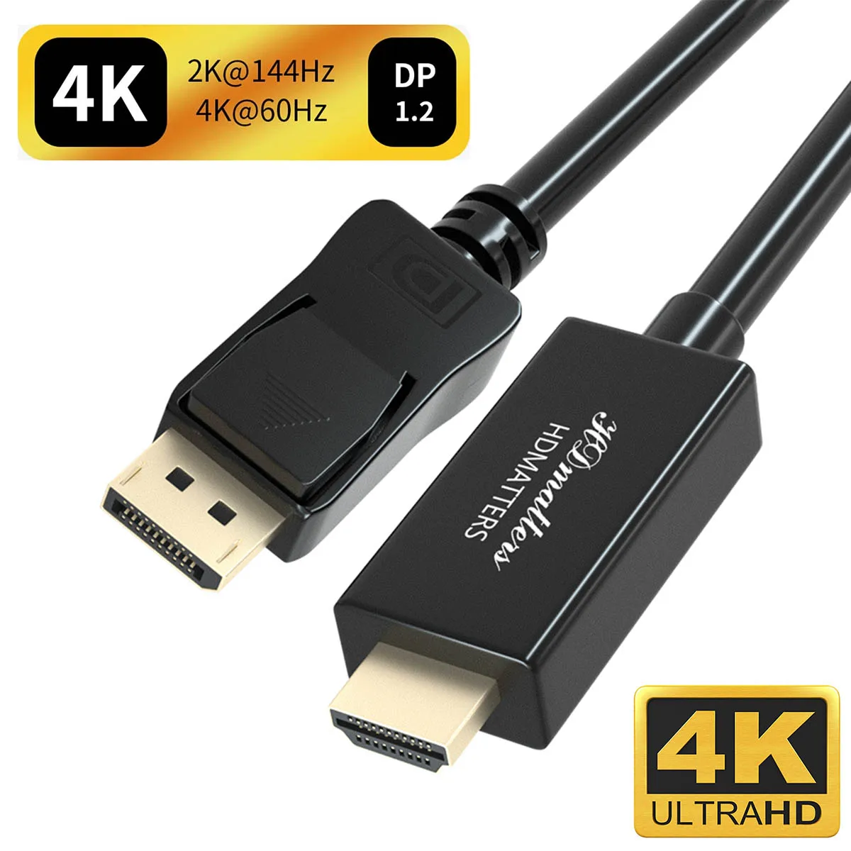 مُوصى به بشدة: كابل DisplayPort إلى HDMI 2.0 بجودة 4K@60Hz لربط الكمبيوتر والشاشة بسلاسة