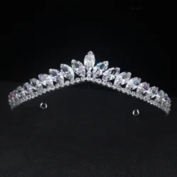 Baroque Fashion Bridal Crown Tiaras Zircon Crystal Diadem Tiaras Bride Headbands Wedding Hair Jewelry Accessories For Women