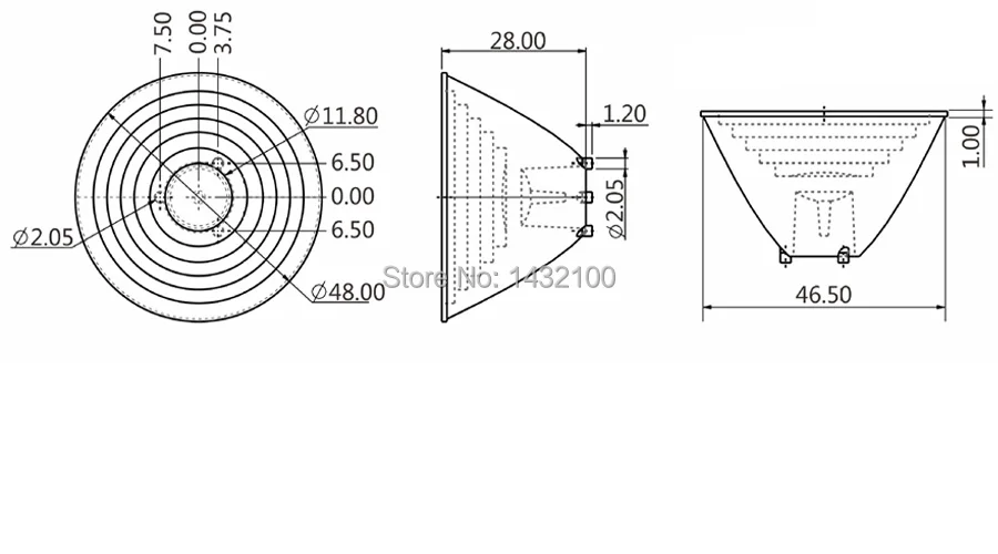 2degree highbay lighting LED lens for CREE XPL,XPE,XTE|Luxeon T|Seoul Z5P,CSP LEDs(HX-NB48-2)