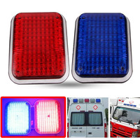 2Pcs LED Car Emergency Strobe Lights For Ambulance 12V 24V Police Flashing Lights Red Blue White Amber