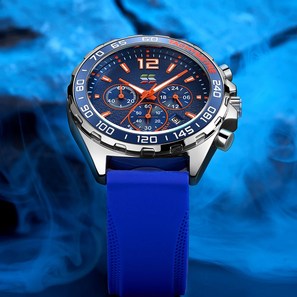 Relogio Masculino 2021 New Fashion Watches Men Luxury Designer Business Quartz Wrist Watch Waterproof Blue Silicone Band Clock