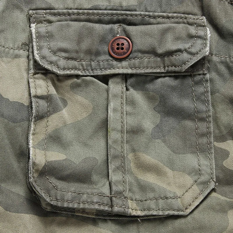 Camisas informales de camuflaje para hombre, camisas militares de algodón y lino, manga larga con bolsillos, Tops para Exteriores del Ejército Safari