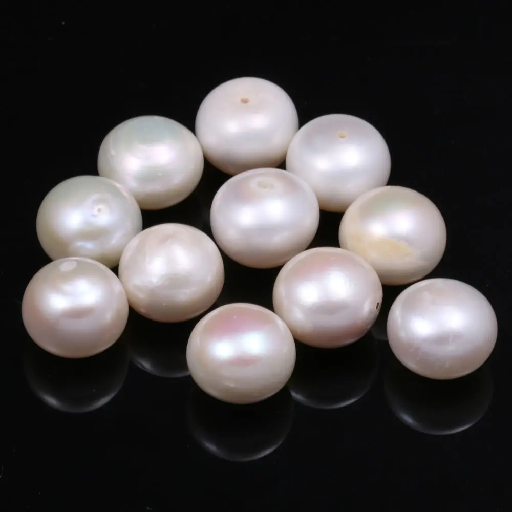 10Pcs Fashion Natural Freshwater Pearls Bead Pearl Perforated  Loose Beads For Jewelry Making DIY Stud Earrings Accessories