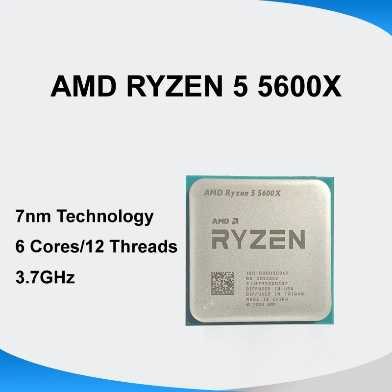 Imagem -05 - Amd Ryzen Processadores com Graxa Térmica Amd Am4 Cpu Ryzen 5600x com Pasta Térmica r5 3600x Núcleos Cpu 2600 para B550 Mobo