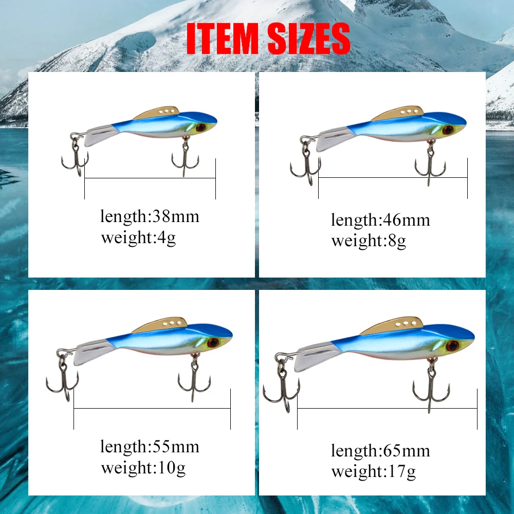FTK 4g 8g 10g 17g Winter Fishing Lure Balancer 3D Eyes Ice Fishing Hard Lure Jig Artificial Bait With Treble Hook Pike