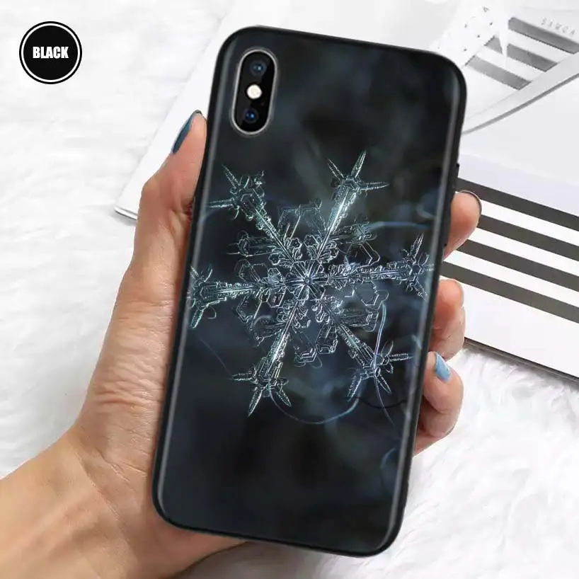 Śnieg śnieżynka zima zimny silikonowy pokrowiec Coque dla iPhone 11 Pro Max 12 Mini 13 X XS XR 7 8 6 6S Plus 5 SE telefon Shell okładka zabawa