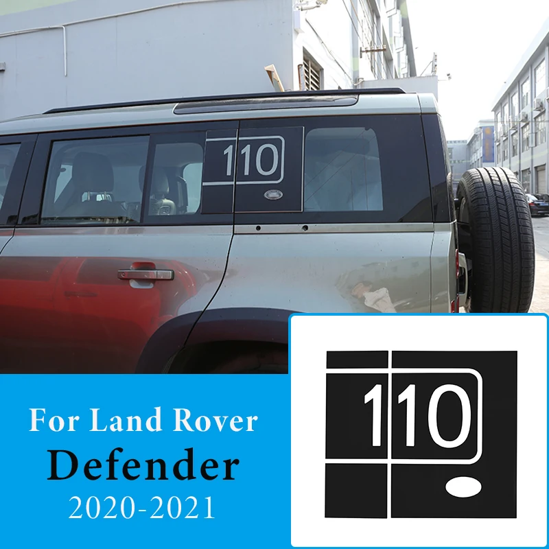 

For Land Rover Defender 110 2020-2021 Car Exterior C-pillar 110 Sticker Rear Window Decoration Sticker Decal Emblem Accessories